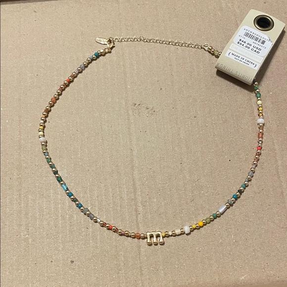 Anthropologie Jewelry - NWT Colorful Beaded Necklace with GoldAccent Bubble initial  
2 available c, c
